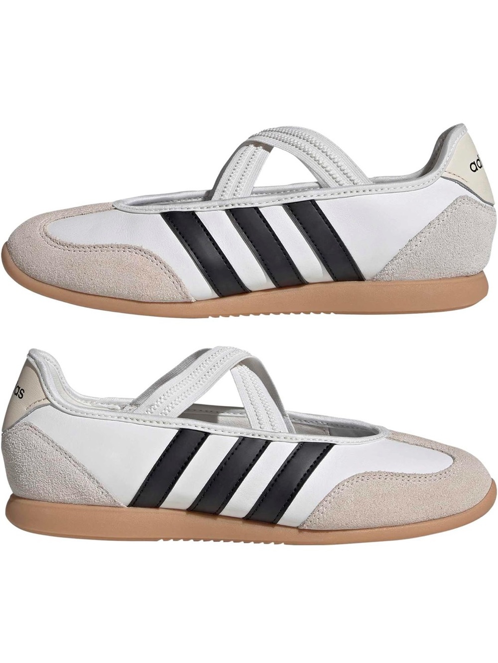 adidas White Black & Tan women Slip-On Flats